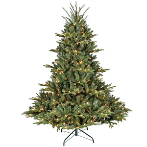 HomeRoots 9' Pre Lit Full Pine Christmas Tree - Effortless Elegance with 900 LED Lights for a Stunning Holiday Display 713077
