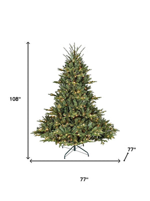 HomeRoots 4' Pre Lit Full Pine Christmas Tree - Lush, Durable, LED-Illuminated Holiday Centerpiece for Small Spaces 713078