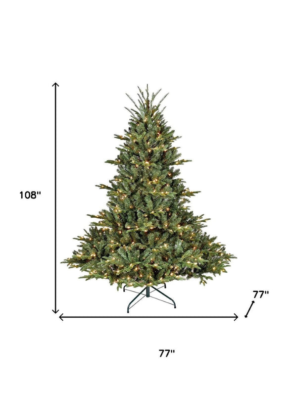 HomeRoots 4' Pre Lit Full Pine Christmas Tree - Lush, Durable, LED-Illuminated Holiday Centerpiece for Small Spaces 713078