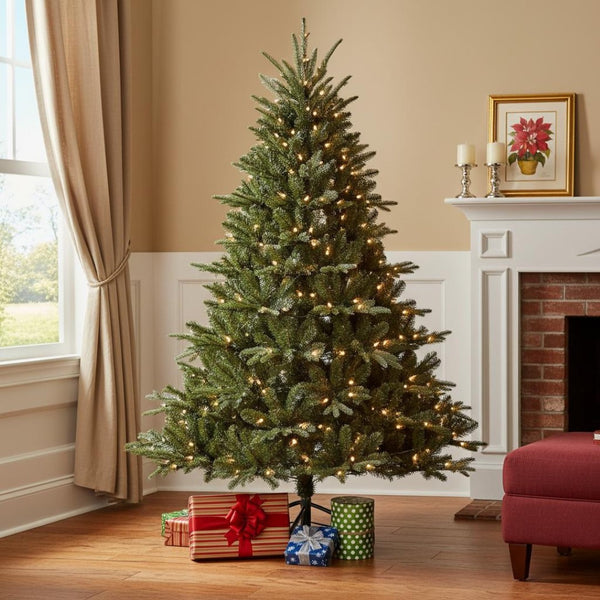 HomeRoots 4' Pre Lit Full Pine Christmas Tree - Lush, Durable, LED-Illuminated Holiday Centerpiece for Small Spaces 713078