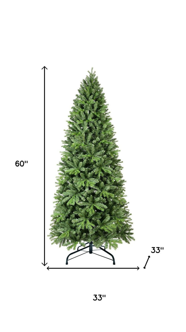 HomeRoots 6' Pre Lit Full Pine Christmas Tree - Lifelike, Easy Assembly, LED Illuminated, Durable & Versatile Decor 713080