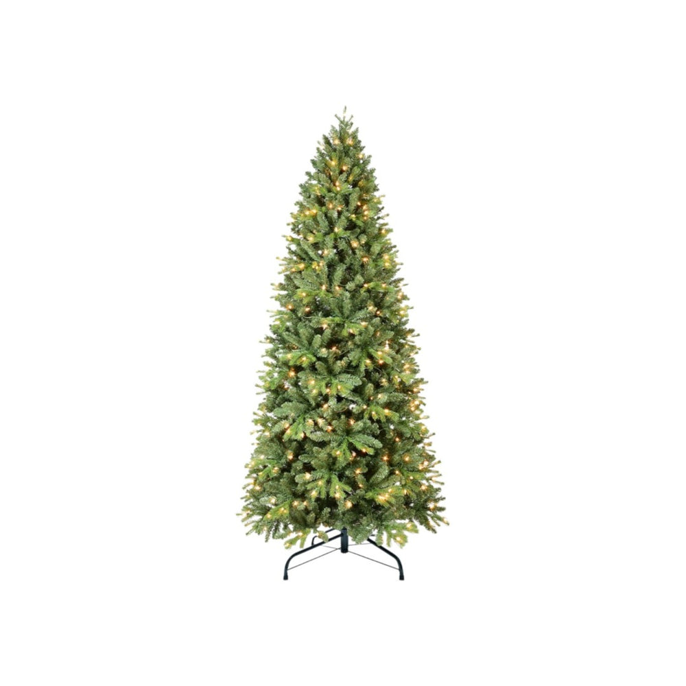 HomeRoots 6' Pre-Lit Full Pine Christmas Tree – Realistic Foliage, Easy Setup & Warm LED Lights for Festive Cheer 713084