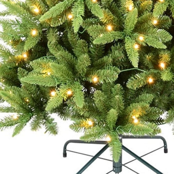 HomeRoots 8' Pre-Lit Full Pine Christmas Tree with LED Lights - Lush, Durable, Easy Setup for Festive Decor! 713086