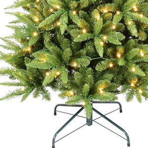 HomeRoots 8' Pre-Lit Full Pine Christmas Tree with LED Lights - Lush, Durable, Easy Setup for Festive Decor! 713086