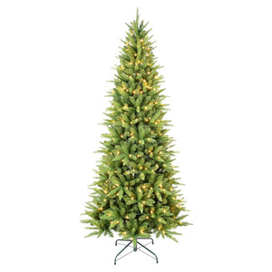 HomeRoots 8' Pre-Lit Full Pine Christmas Tree with LED Lights - Lush, Durable, Easy Setup for Festive Decor! 713086