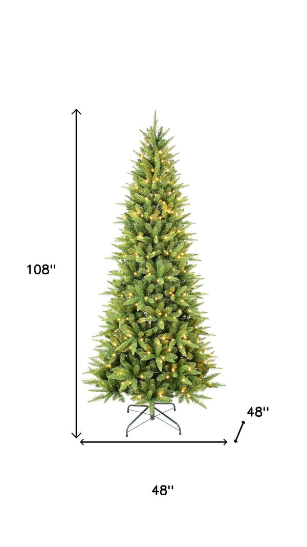 HomeRoots 5' Pre-Lit Full Pine Christmas Tree - Realistic Look, Easy Setup, LED Lights for Festive Cheer! 713088