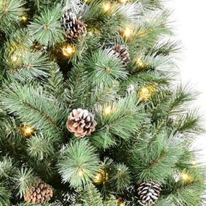 HomeRoots 7' Pre Lit Full Pine Christmas Tree - Lush, Realistic Foliage with LED Lights for Effortless Holiday Cheer! 713090