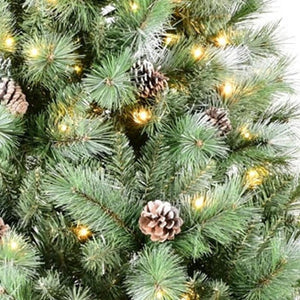 HomeRoots 6' Pre-Lit Flocked Fir Christmas Tree - Lush, Energy-Efficient, Easy Setup for Stunning Holiday Decor 72 713094