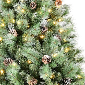 HomeRoots 6' Pre-Lit Flocked Fir Christmas Tree - Lush, Energy-Efficient, Easy Setup for Stunning Holiday Decor 72 713094