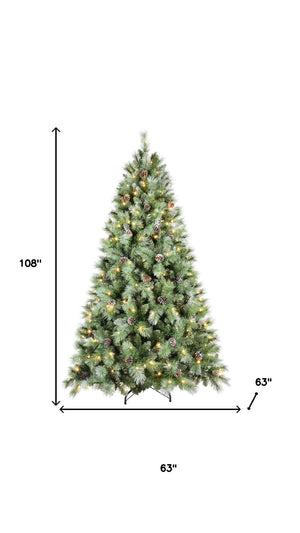 HomeRoots 6' Pre-Lit Flocked Fir Christmas Tree - Lush, Energy-Efficient, Easy Setup for Stunning Holiday Decor 72 713094