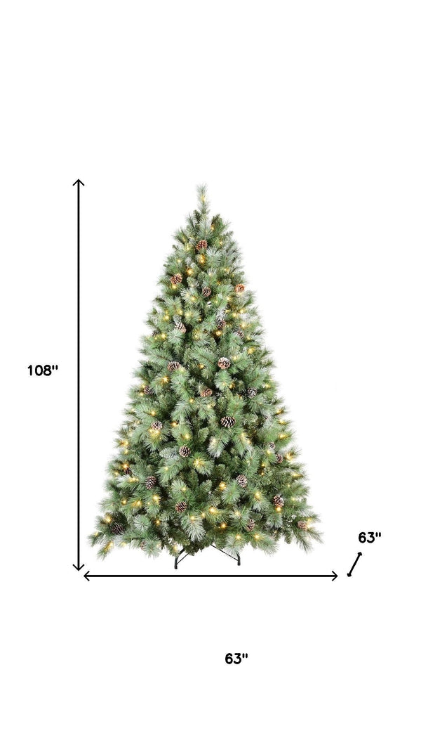 HomeRoots 6' Pre-Lit Flocked Fir Christmas Tree - Lush, Energy-Efficient, Easy Setup for Stunning Holiday Decor 72 713094