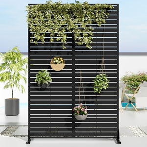 HomeRoots 72" Black Metal Six-Panel Screen Divider - Stylish, Flexible Privacy Solution for Any Space! 713102