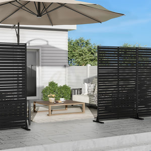 HomeRoots 72" Black Metal Six-Panel Screen Divider - Stylish, Flexible Privacy Solution for Any Space! 713102