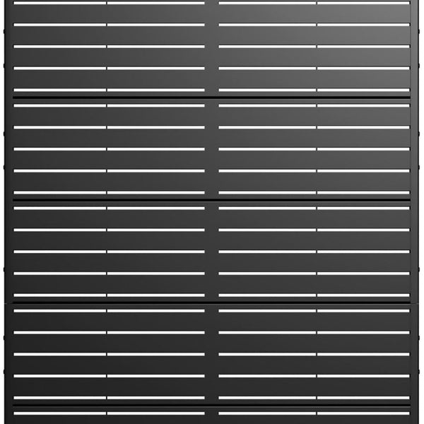 HomeRoots 72" Black Metal Six-Panel Screen Divider - Stylish, Flexible Privacy Solution for Any Space! 713102