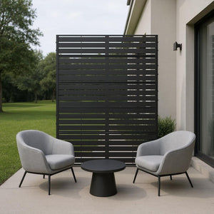 HomeRoots 72" Black Metal Six-Panel Screen Divider - Stylish, Flexible Privacy Solution for Any Space! 713102