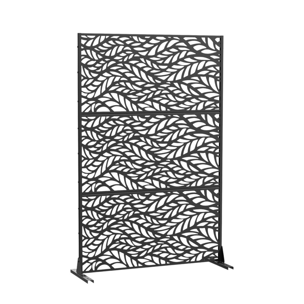 HomeRoots 72" Black Metal Six-Panel Room Divider - Stylish Privacy Screen for Home, Office, and Events 713103