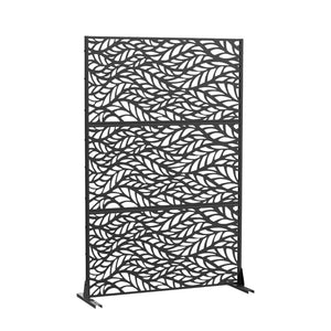 HomeRoots 72" Black Metal Six-Panel Room Divider - Stylish Privacy Screen for Home, Office, and Events 713103