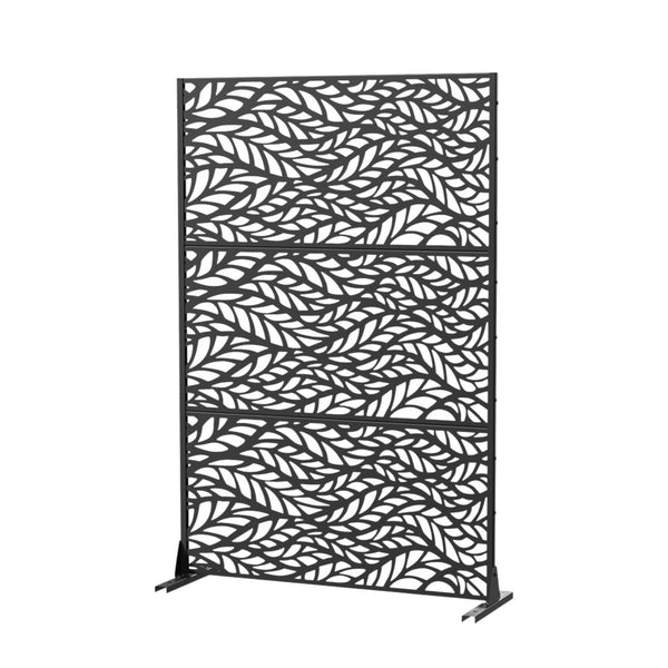 HomeRoots 72" Black Metal Six-Panel Room Divider - Stylish Privacy Screen for Home, Office, and Events 713103