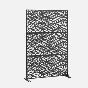 HomeRoots 72" Black Metal Six-Panel Room Divider - Stylish Privacy Screen for Home, Office, and Events 713103