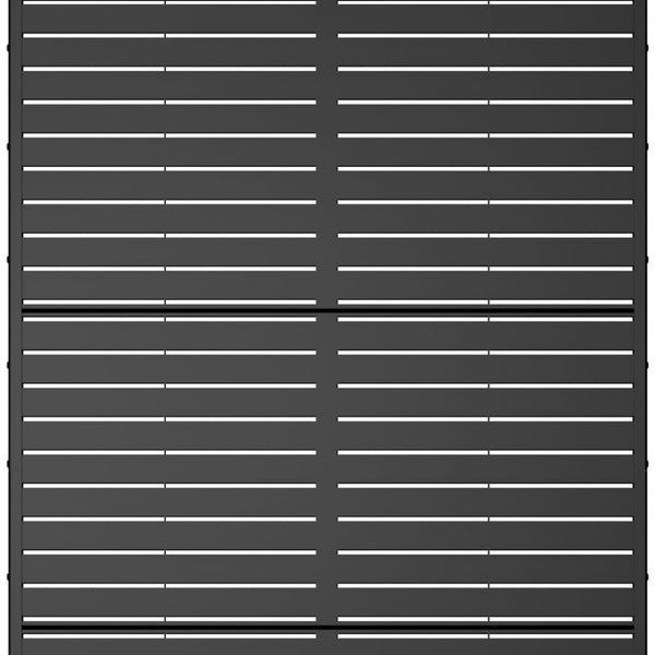 HomeRoots 72" Black Metal Six Panel Room Divider - Stylish Privacy Screen for Indoor & Outdoor Spaces 713105