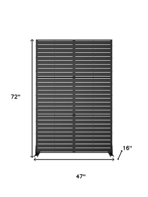 HomeRoots 72" Black Metal Six Panel Room Divider - Stylish Privacy Screen for Indoor & Outdoor Spaces 713105