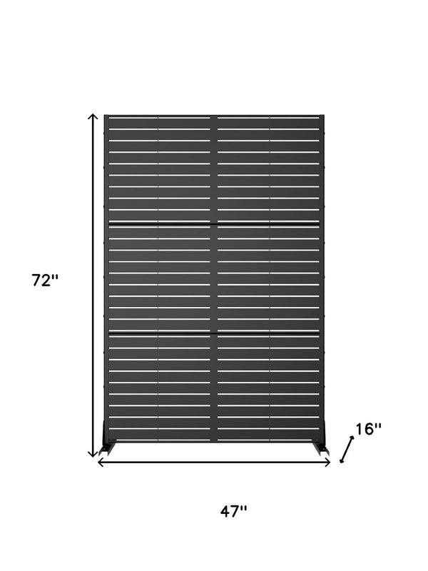 HomeRoots 72" Black Metal Six Panel Room Divider - Stylish Privacy Screen for Indoor & Outdoor Spaces 713105
