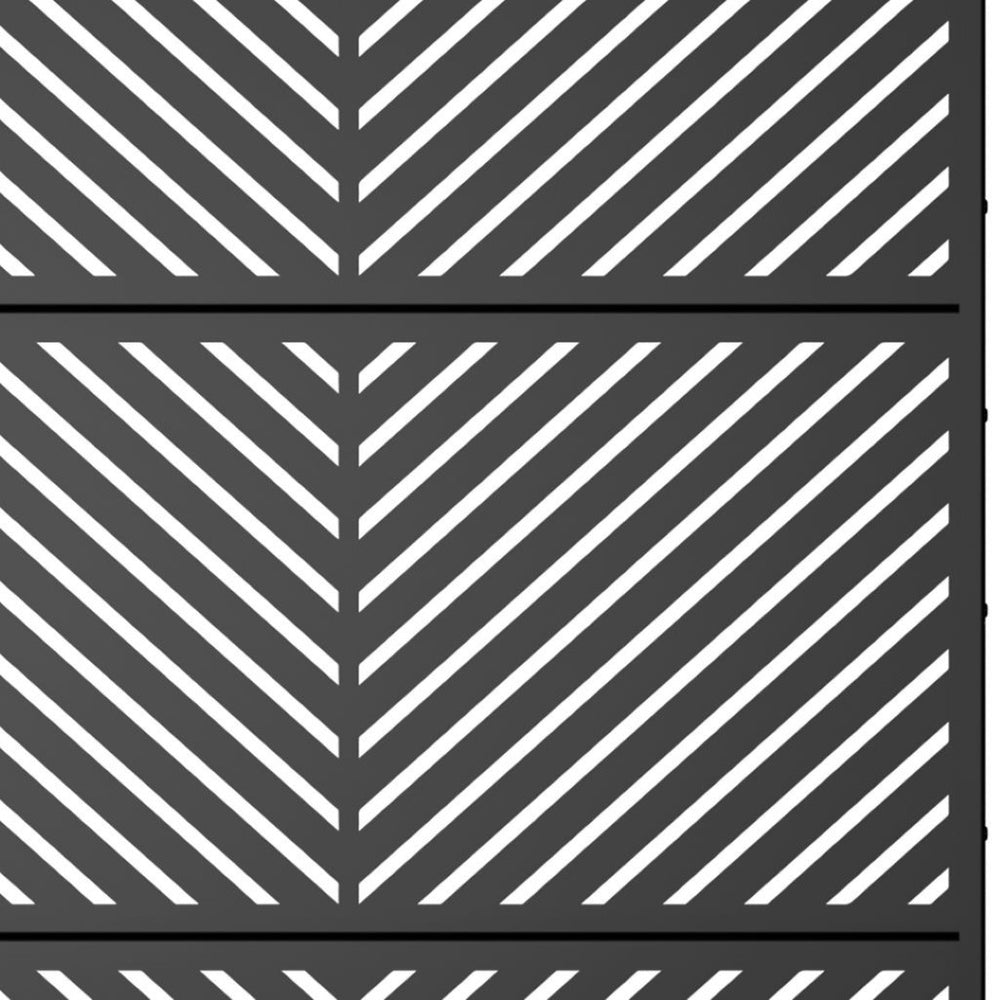 HomeRoots 72" Black Metal Six Panel Room Divider - Modern Privacy Screen for Indoor & Outdoor Use, Versatile Design 713106
