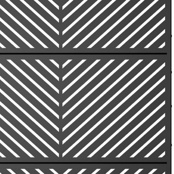 HomeRoots 72" Black Metal Six Panel Room Divider - Modern Privacy Screen for Indoor & Outdoor Use, Versatile Design 713106