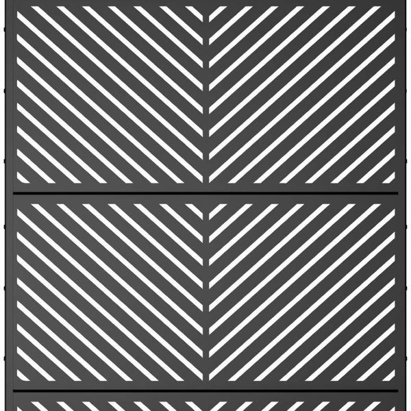 HomeRoots 72" Black Metal Six Panel Room Divider - Modern Privacy Screen for Indoor & Outdoor Use, Versatile Design 713106