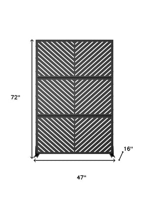 HomeRoots 72" Black Metal Six Panel Room Divider - Modern Privacy Screen for Indoor & Outdoor Use, Versatile Design 713106