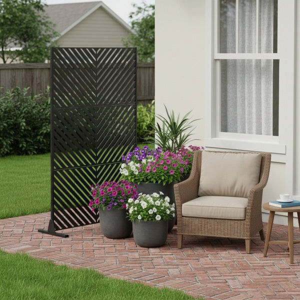 HomeRoots 72" Elegant White Metal Six-Panel Screen Room Divider for Privacy, Style, and Versatile Use 713107