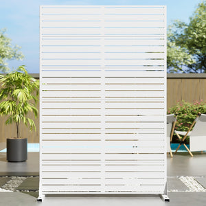 HomeRoots 72" Stylish Black Metal Six-Panel Room Divider - Modern Privacy Screen for Home or Office Use 713108