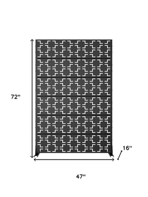HomeRoots 72" Black Metal Six Panel Room Divider – Modern Privacy Screen for Versatile Space Solutions & Decor 713109