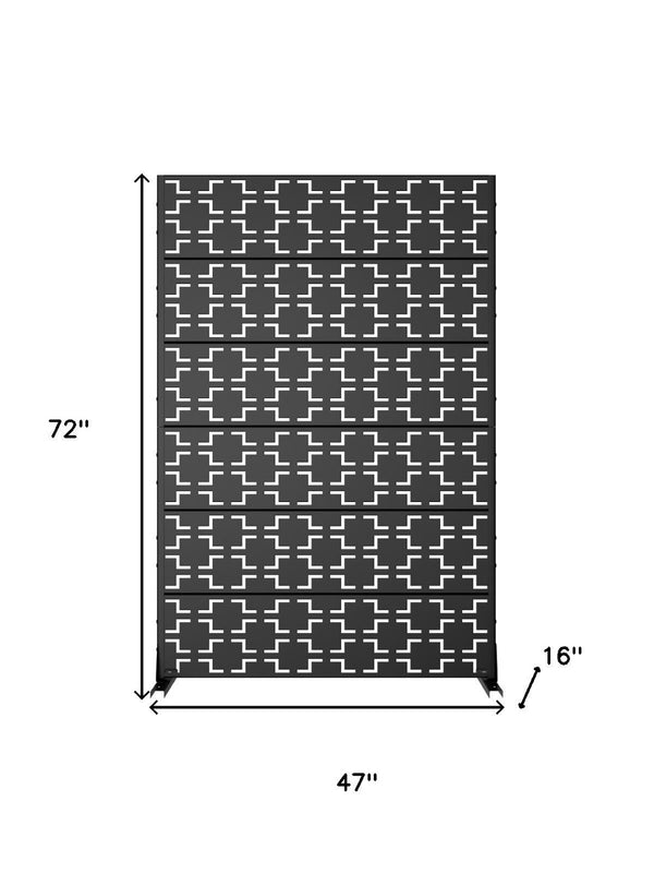 HomeRoots 72" Black Metal Six Panel Room Divider – Modern Privacy Screen for Versatile Space Solutions & Decor 713109
