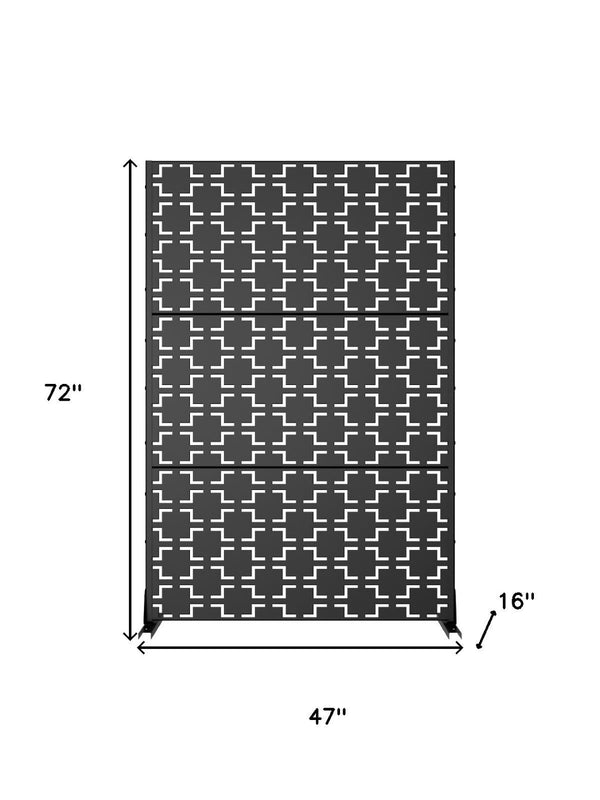 HomeRoots 72" Brown Metal Six-Panel Room Divider - Elegant Privacy Screen for Indoor & Outdoor Spaces 713110