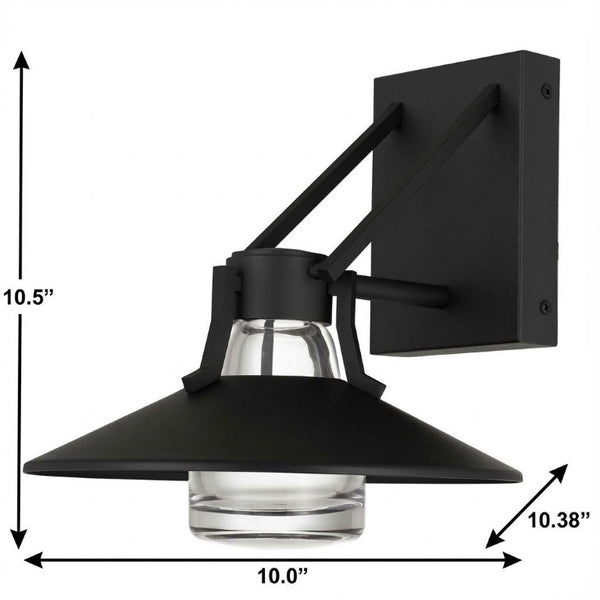 Black Dimmable Led Pendant Lantern for Outdoor Porch Patio Entryway Transparent Globe Decor