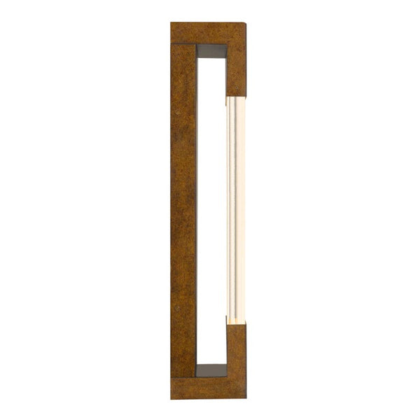 HomeRoots Brass Crackled Glass Dimmable Led Pendant Lantern for Porch and Patio Spaces 713202