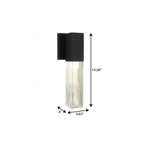 Black Dimmable Led Pendant Lantern for Outdoor Porch Patio Entryway Transparent Globe Decor