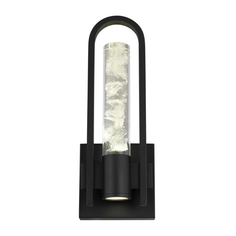 HomeRoots Black Dimmable Led Pendant Lantern for Outdoor Porch Patio Entryway Transparent Globe Decor 4.75" W x 12.75" H x 3.63" D 713215