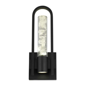 HomeRoots Black Dimmable Led Pendant Lantern for Outdoor Porch Patio Entryway Transparent Globe Decor 4.75" W x 12.75" H x 3.63" D 713215