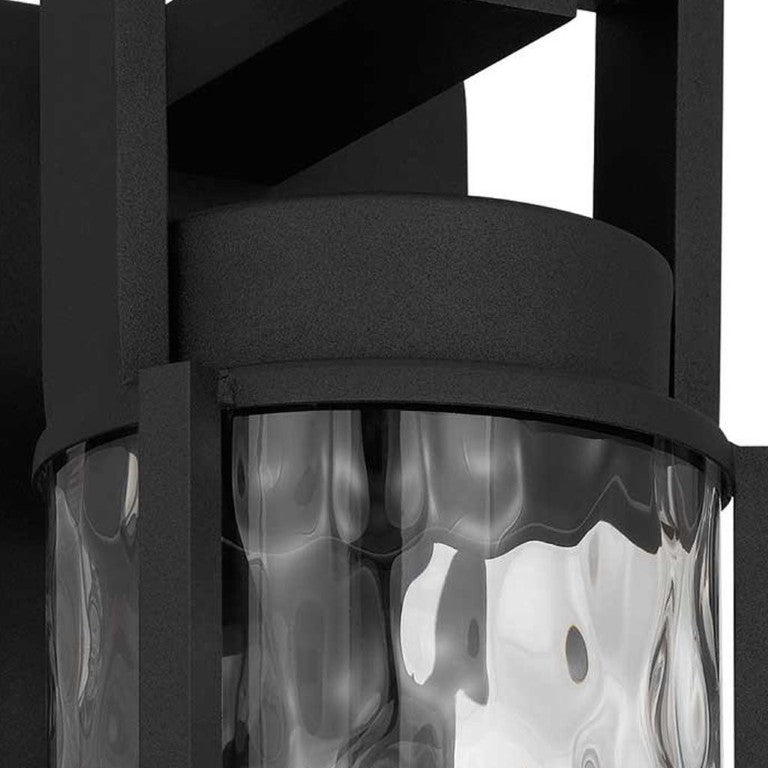 Black Hammered Metal Dimmable Led Pendant Lantern for Outdoor Patio and Covered Porch Ambiance