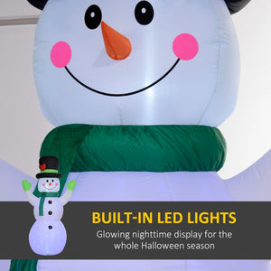 English Elm Outsunny 10Ft Inflatable Snowman With Led Lights - Cheerful Holiday Decoration For Lawn & Garden W2225P249945-GIGA