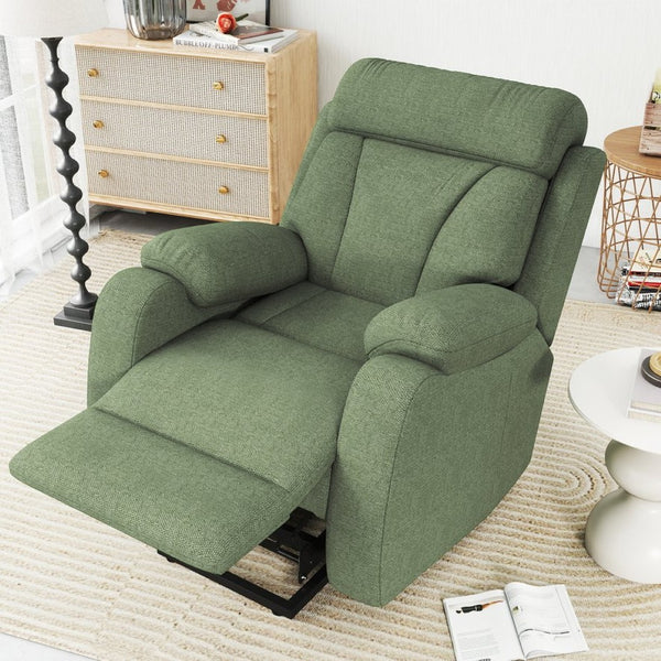English Elm Power Lift Recliner For Seniors - Elegant Electric Chair With Remote Control & Side Pocket, Dark Green Velvet W1028S00056-GIGA
