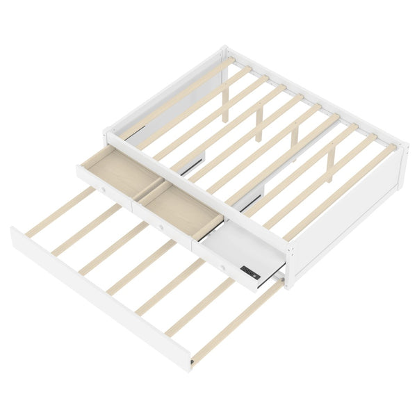 English Elm Twin Triple Metal Bunk Bed Matte Powder Coated Frame with Full Safety Guardrails W1580S00387