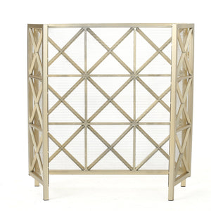 English Elm Christopher Knight Home® - FIRE Margaret 3-Panel Iron Fireplace Screen – Rose Gold/Black/Gold X-Pattern, Spark & Soot Shielding 61131.00