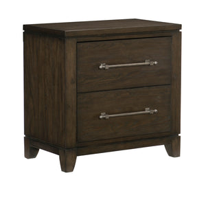 English Elm Contemporary Nightstand with 2 Soft-Close Drawers, Ash Veneer Finish, Sleek Modern Bedroom Accent Dark Brown 31.75 L x 21.25 W x 33.25 H B011P208530