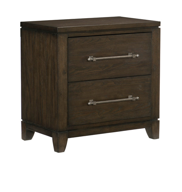 English Elm Contemporary Nightstand with 2 Soft-Close Drawers, Ash Veneer Finish, Sleek Modern Bedroom Accent Dark Brown 31.75 L x 21.25 W x 33.25 H B011P208530