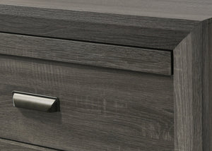 English Elm 1pc Two-Drawer Nightstand with Wood Grain Finish, Compact Modern Bedroom Storage Accent Table, 21.6x16.4x23.7" Gray 25.94 L x 18.19 W x 27.67 H B011P368149