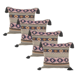 HomeRoots Set of Four 20" Beige Cotton Throw Pillow Covers – Cozy, Stylish, and Versatile Home Décor Essentials 713507
