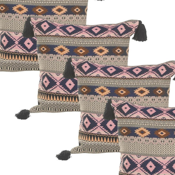 HomeRoots Set of Four 20" Beige Cotton Throw Pillow Covers – Cozy, Stylish, and Versatile Home Décor Essentials 713507